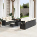 Tuin Sofa Set 10 st 7-Aantal zitplaatsen Zwart en Crème