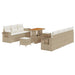 Tuin Sofa Set 10 st 7-Aantal zitplaatsen Beige en Crème
