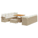 Tuin Sofa Set met kussen 11 pcs Beige en Crème poly rattan