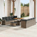 Tuin Sofa Set met kussen 11 pcs Grijs poly rattan