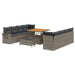 Tuin Sofa Set met kussen 11 pcs Grijs poly rattan