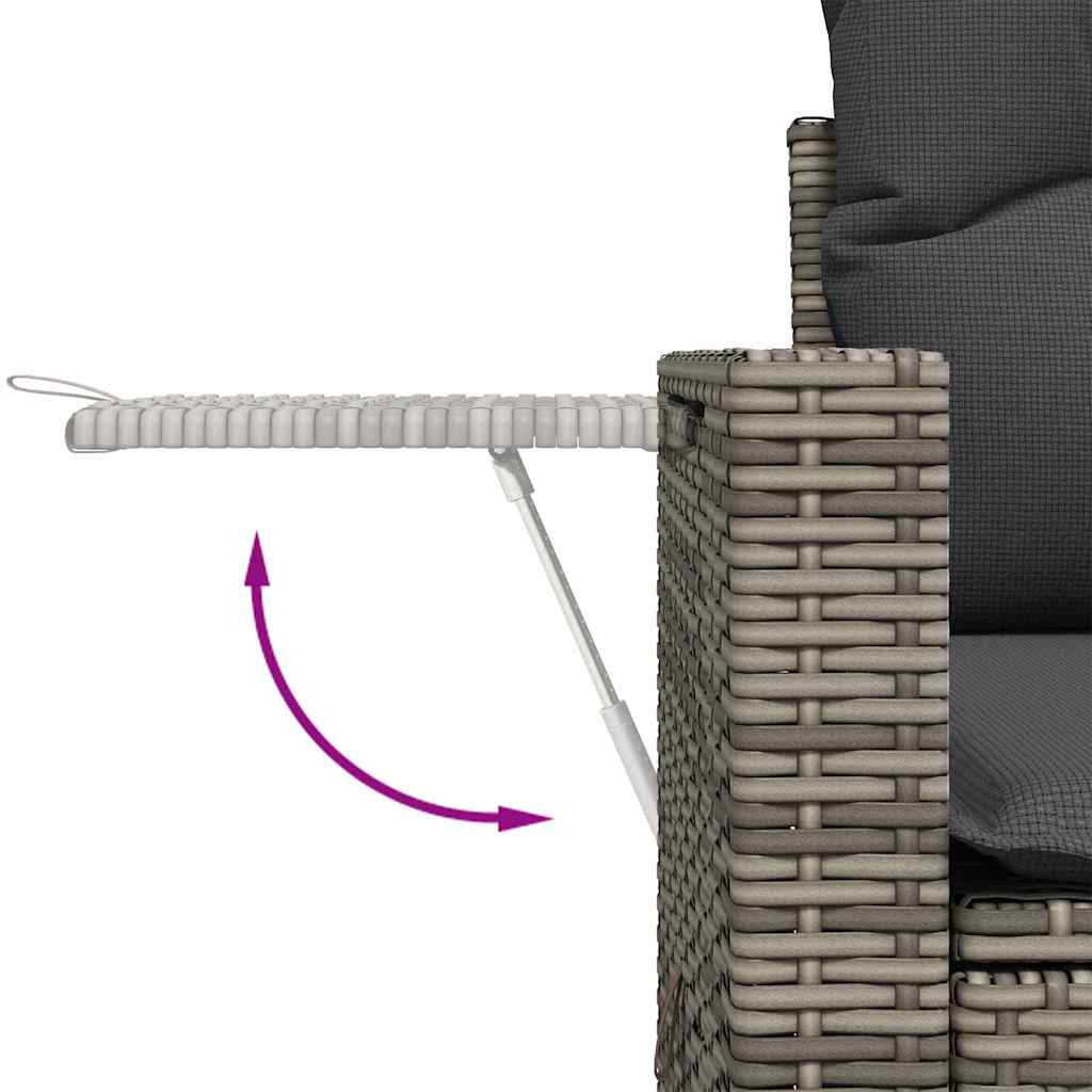 Tuin Sofa Set met kussen 11 pcs Grijs poly rattan