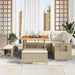Tuinbankenset met kussen 9 pcs Beige en Crème poly rattan