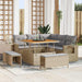 Tuinbankenset 9 st 8-Aantal zitplaatsen Beige en Licht Grijs