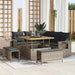 Tuinbankenset 9 st 8-Aantal zitplaatsen Grijs poly rattan