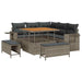 Tuinbankenset 9 st 8-Aantal zitplaatsen Grijs poly rattan