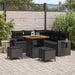 Tuinbankenset 9 st 6-Aantal zitplaatsen Zwart poly rattan