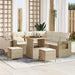 Tuinbankenset 9 st 6-Aantal zitplaatsen Beige en Crème