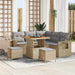 Tuinbankenset 9 st 6-Aantal zitplaatsen Beige en Licht Grijs