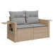 Tuinbankenset 9 st 6-Aantal zitplaatsen Beige en Licht Grijs