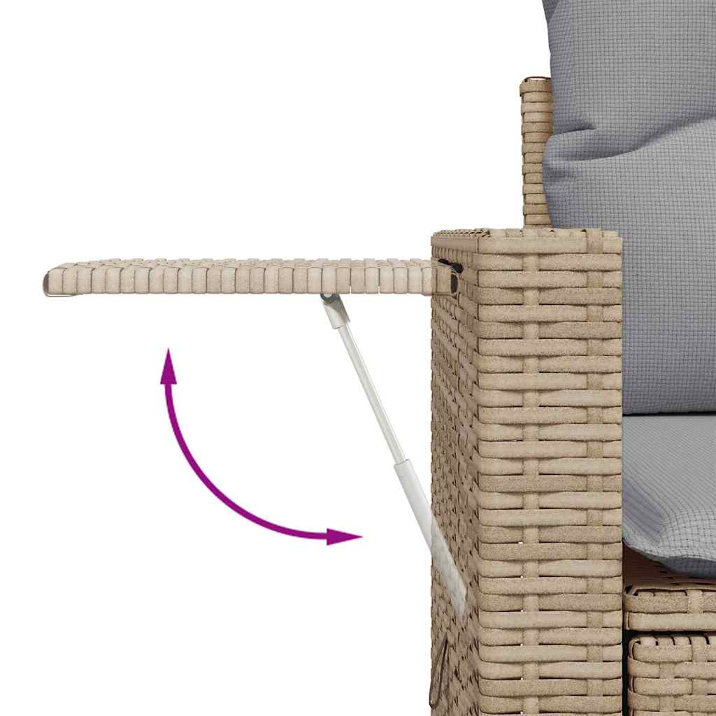 Tuinbankenset 9 st 6-Aantal zitplaatsen Beige en Licht Grijs