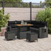 Tuinbankenset 9 st 6-Aantal zitplaatsen Zwart poly rattan