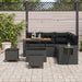 Tuinbankenset 9 st 6-Aantal zitplaatsen Zwart poly rattan