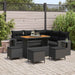 Tuinbankenset 10 st 7-Aantal zitplaatsen Zwart poly rattan