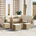 Tuinbankenset met kussen 10 pcs Beige en Crème poly rattan