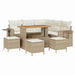 Tuinbankenset met kussen 10 pcs Beige en Crème poly rattan