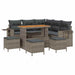 Tuinbankenset 10 st 7-Aantal zitplaatsen Grijs poly rattan
