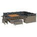 Tuinbankenset 12 st 11-Aantal zitplaatsen Grijs poly rattan