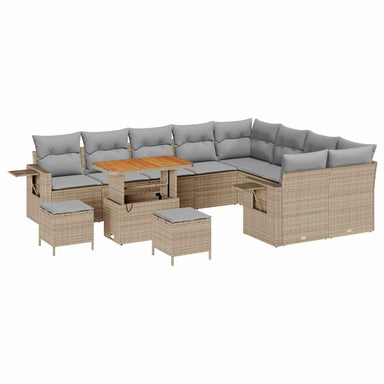 Tuinbankenset 12 st 11-Aantal zitplaatsen Beige en Licht Grijs