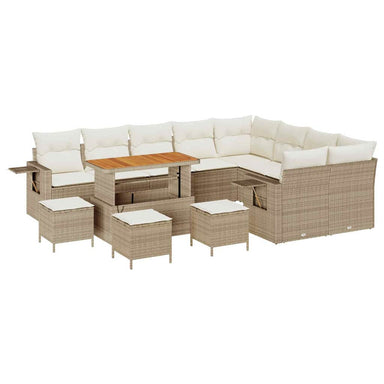 Tuinbankenset 13 st 12-Aantal zitplaatsen Beige en Crème