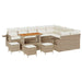 Tuinbankenset 13 st 12-Aantal zitplaatsen Beige en Crème