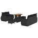 Tuin Sofa Set 8 st 5-Aantal zitplaatsen Zwart poly rattan