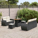 Tuin Sofa Set 8 st 5-Aantal zitplaatsen Zwart en Crème