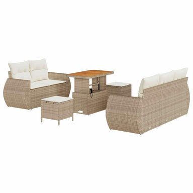 Tuin Sofa Set 8 st 5-Aantal zitplaatsen Beige en Crème
