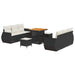 Tuin Sofa Set 9 st 6-Aantal zitplaatsen Zwart en Crème