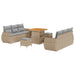 Tuin Sofa Set 9 st 6-Aantal zitplaatsen Beige en Licht Grijs