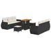 Tuin Sofa Set 9 st 6-Aantal zitplaatsen Zwart en Crème