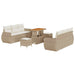 Tuin Sofa Set met kussen 9 pcs Beige en Crème poly rattan