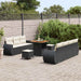 Tuin Sofa Set 10 st 7-Aantal zitplaatsen Zwart en Crème