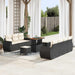 Tuin Sofa Set 10 st 7-Aantal zitplaatsen Zwart en Crème