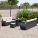 Tuin Sofa Set 10 st 7-Aantal zitplaatsen Zwart en Crème