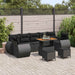 Tuin Sofa Set 10 st 7-Aantal zitplaatsen Zwart poly rattan