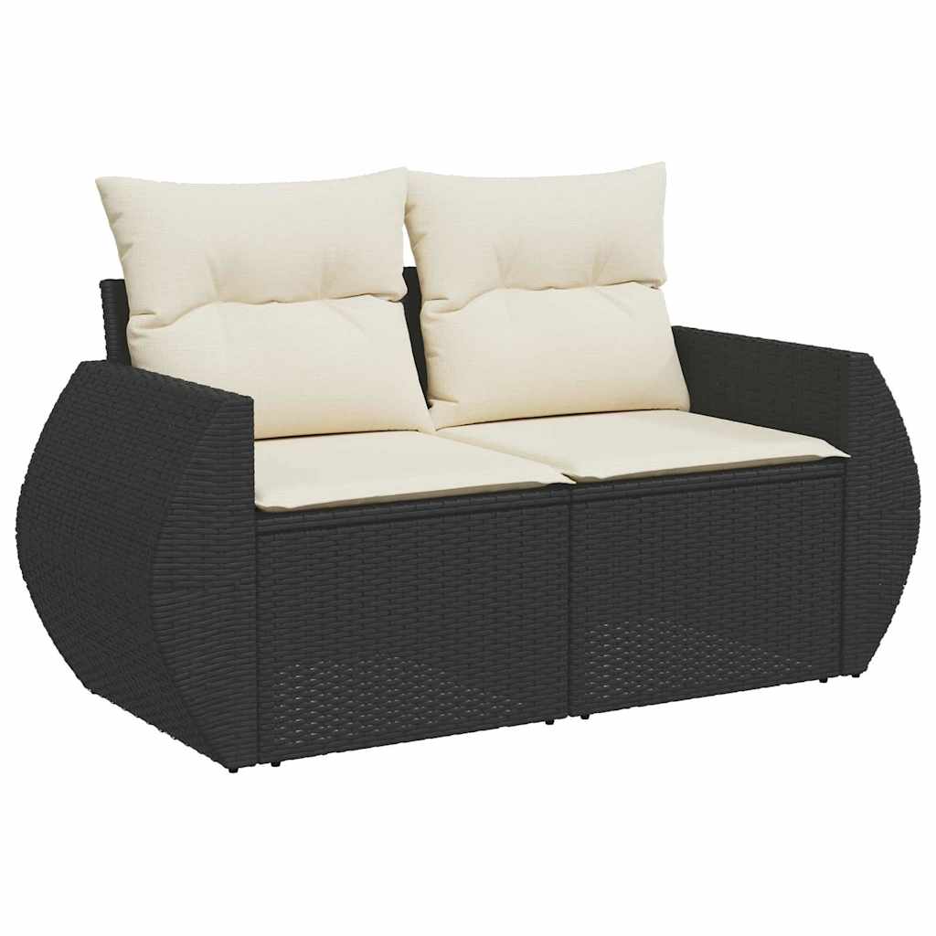 Tuin Sofa Set 8 st 7-Aantal zitplaatsen Zwart en Crème