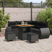 Tuin Sofa Set 8 st 7-Aantal zitplaatsen Zwart poly rattan