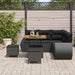 Tuin Sofa Set 8 st 7-Aantal zitplaatsen Zwart poly rattan