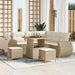 Tuin Sofa Set 8 st 7-Aantal zitplaatsen Beige en Crème
