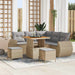 Tuin Sofa Set 8 st 7-Aantal zitplaatsen Beige en Licht Grijs