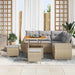 Tuin Sofa Set 8 st 7-Aantal zitplaatsen Beige en Licht Grijs