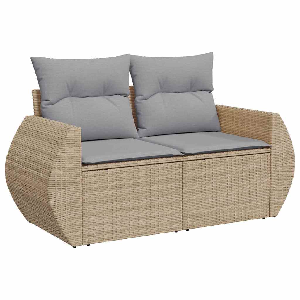 Tuin Sofa Set 8 st 7-Aantal zitplaatsen Beige en Licht Grijs