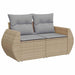 Tuin Sofa Set 8 st 7-Aantal zitplaatsen Beige en Licht Grijs