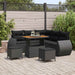 Tuin Sofa Set 8 st 7-Aantal zitplaatsen Zwart poly rattan