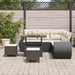 Tuin Sofa Set 8 st 7-Aantal zitplaatsen Zwart en Crème