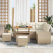 Tuin Sofa Set met kussen 8 pcs Beige en Crème poly rattan