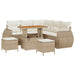 Tuin Sofa Set met kussen 8 pcs Beige en Crème poly rattan