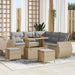 Tuin Sofa Set 8 st 7-Aantal zitplaatsen Beige en Licht Grijs