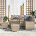 Tuin Sofa Set 8 st 7-Aantal zitplaatsen Beige en Licht Grijs